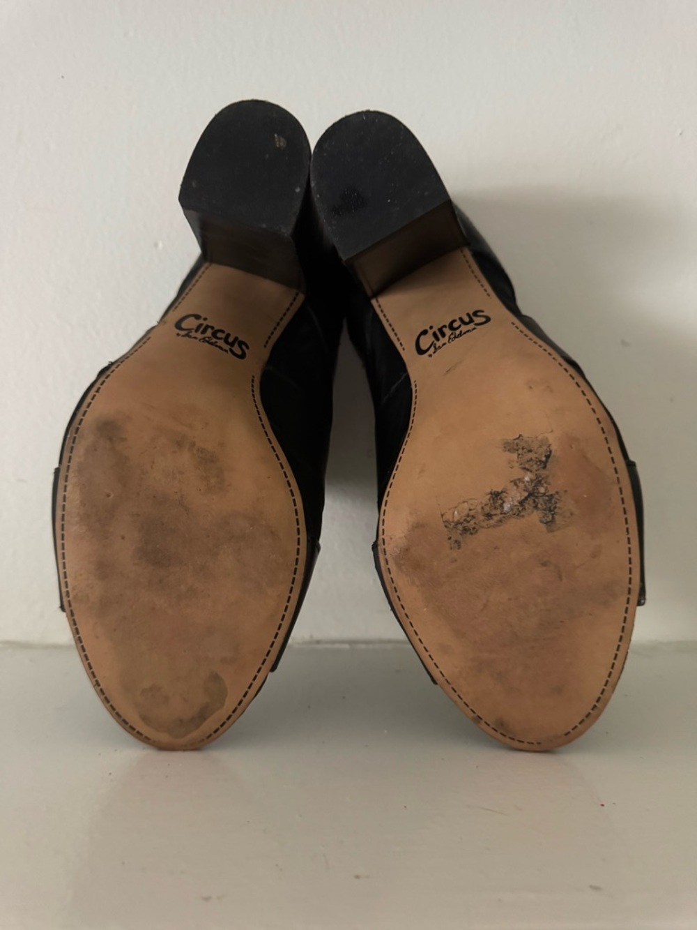 Circus by Sam Edelman Black Leather Open-Toe Block Heel Mules - Picture 6 of 8